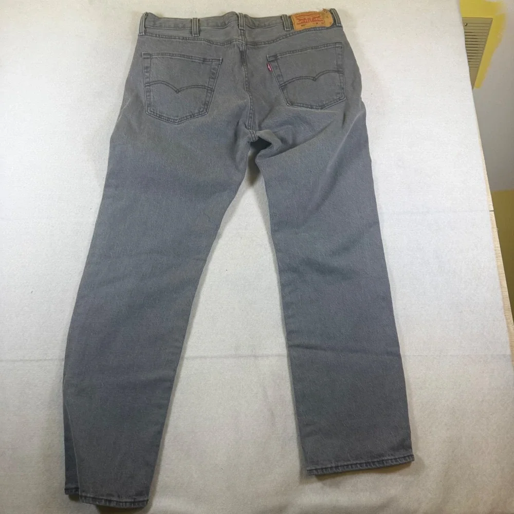 Levis 501 Original‎ Fit Mens Grey Straight Leg Denim Jeans 38x32 Button Fly